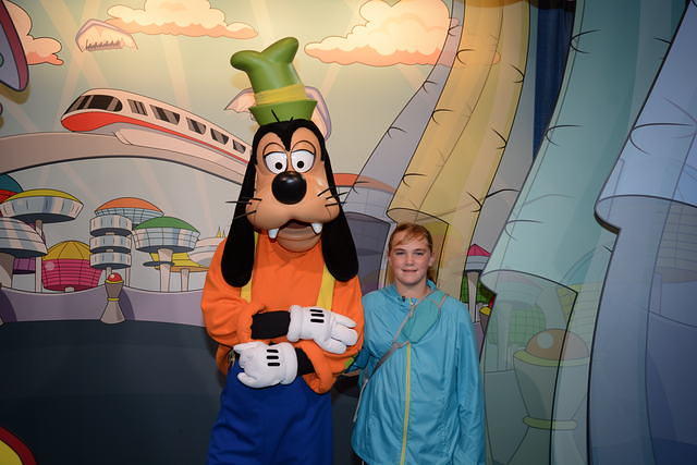 Sarah with Goofy