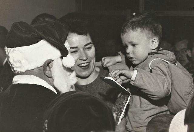 Randy Horton (Santa), Lois Gillie, Miles Gillie Fieldcrest Christmas Party