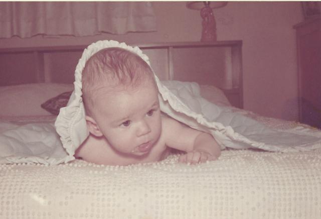 Miles Gillie Baby Blanket Over Head