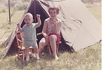 Miles Gillie, Laura Gillie Rodgers at Tent School