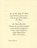 Rudine Whitten Miles Gillie Wedding Invitation